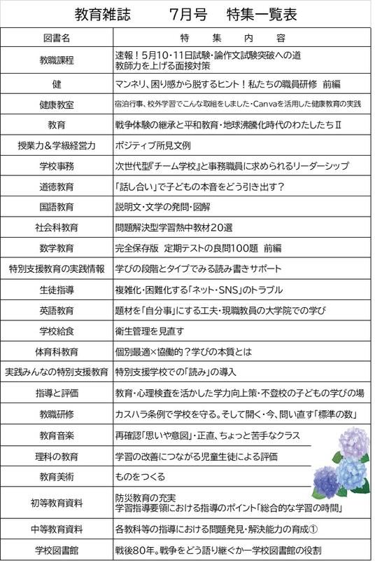 教育雑誌　7月号